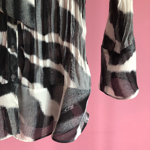 Striped Zebra Print Blouse - Picture 2 of 5